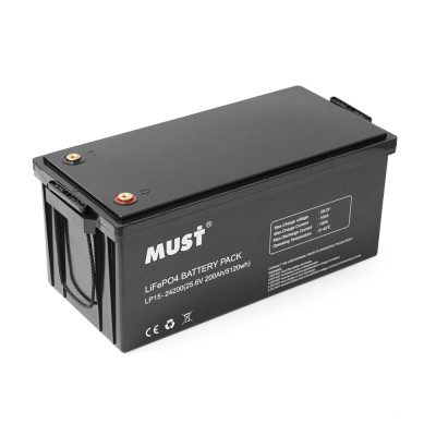 Аккумуляторная батарея Must LiFePO4 LP15-24200 25.6V 200Ah, 5,12kWh, BMS100A@4S, 6000 cycles, 522x240x218, 45kg