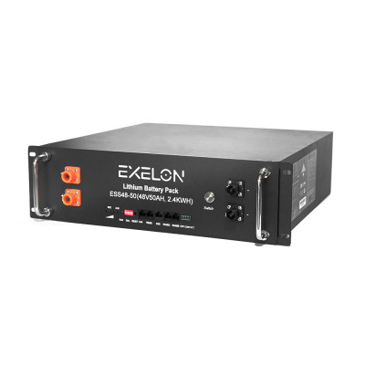 Аккумуляторная батарея Exelon LiFePO4 48V 50AH 2400Wh, (BMS 50/50A|(482х450х133), 25,6kg 6000 циклов