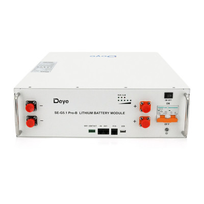 Акумуляторна батарея Deye LiFePO4 SE-G5.1 Pro-B 51,2V 100AH, 5,12kW BMS50A@16S до 32 parallel CAN/RS485, IP21, 6000Cycles, (445*133*540),45kg