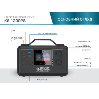 Портативна зарядна станція KS 1200PS Портативна зарядна станція KS 1200PS
