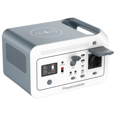 Зарядна станція Poweronetek PSK600 - 480Wh/AC 600W/60W 1xPD/2xUSB/2xDC/1xCar/Qi/LED (SN 0002248308)