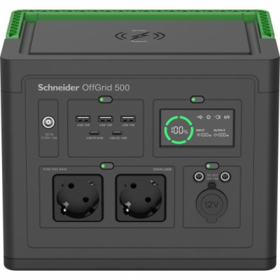 Портативна електростанція Schneider Electric OffGrid Portable Power Station 500, 500 Вт, 517 Вт/год, Wireless Charge (PPS500-GR) Портативна електростанція Schneider Electric OffGrid Portable Power Station 500, 500 Вт, 517 Вт/год, Wireless Charge (PPS500-GR)