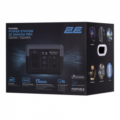 Портативна електростанція 2Е Snagha PRO, 1200 Вт, 1024 Вт/год, WiFi/BT, швидка зарядка (2E-PPS1210-PRO) Портативна електростанція 2Е Snagha PRO, 1200 Вт, 1024 Вт/год, WiFi/BT, швидка зарядка (2E-PPS1210-PRO)