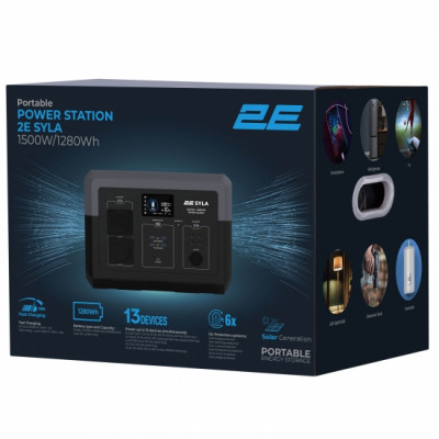 Портативна електростанція 2Е Syla, 1500 Вт, 1280 Вт/год, WiFi/BT, паралельне підключення, швидка зарядка (2E-PPS1512) Портативна електростанція 2Е Syla, 1500 Вт, 1280 Вт/год, WiFi/BT, паралельне підключення, швидка зарядка (2E-PPS1512)
