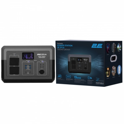 Портативна електростанція 2Е Syla, 1500 Вт, 1280 Вт/год, WiFi/BT, паралельне підключення, швидка зарядка (2E-PPS1512) Портативна електростанція 2Е Syla, 1500 Вт, 1280 Вт/год, WiFi/BT, паралельне підключення, швидка зарядка (2E-PPS1512)