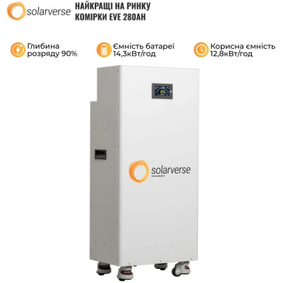 Система зберігання енергії Solarverse HomeOne 5kW 14.3kWh 1BAT LiFePO4 6000 циклів (SVS-1AF5K1-SV14.3K1-1)