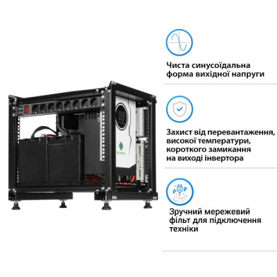 Система зберігання енергії SUMRY SM-2200H-12-2PW2.5K-LFP-RACK 1.8kW 2.5kWh 2BAT LiFePO4 4000 циклів