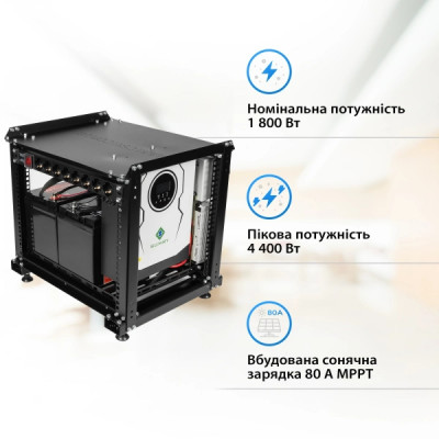 Система зберігання енергії SUMRY SM-2200H-12-2PW2.5K-LFP-RACK 1.8kW 2.5kWh 2BAT LiFePO4 4000 циклів
