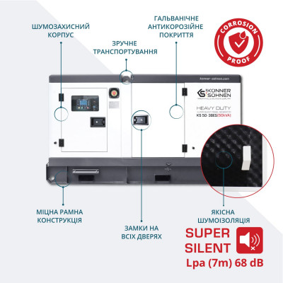 Дизельная трехфазная электростанция KS 50-3BES Дизельная трехфазная электростанция KS 50-3BES