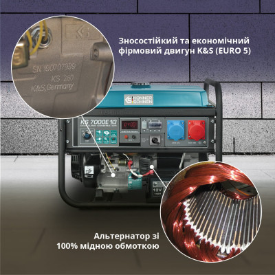 Бензиновый генератор "Könner & Söhnen" KS 7000E 1/3 Бензиновый генератор "Könner & Söhnen" KS 7000E 1/3
