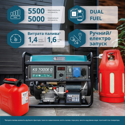 Генератор газобензиновый Könner & Söhnen KS 7000E G Генератор газобензиновый Könner & Söhnen KS 7000E G