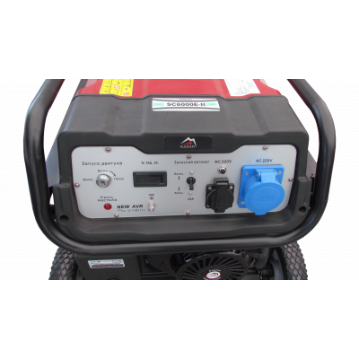 Генераторная установка SC6000E-II 1ф 5,0кВт, эл.старт, бак-25л, колеса Генераторная установка SC6000E-II 1ф 5,0кВт, эл.старт, бак-25л, колеса