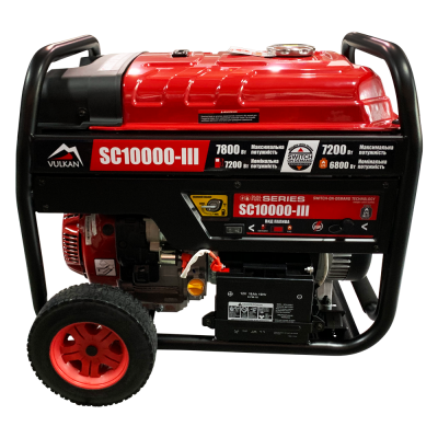 Генераторная установка SC10000-III (бензин/газ) 1ф 7,5кВт/6,3кВт, эл.старт, бак-25л, колеса