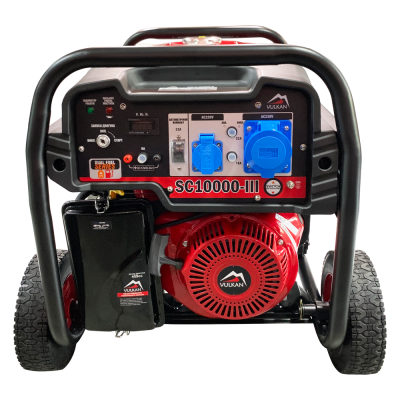 Генераторная установка SC10000-III (бензин/газ) 1ф 7,5кВт/6,3кВт, эл.старт, бак-25л, колеса Генераторная установка SC10000-III (бензин/газ) 1ф 7,5кВт/6,3кВт, эл.старт, бак-25л, колеса